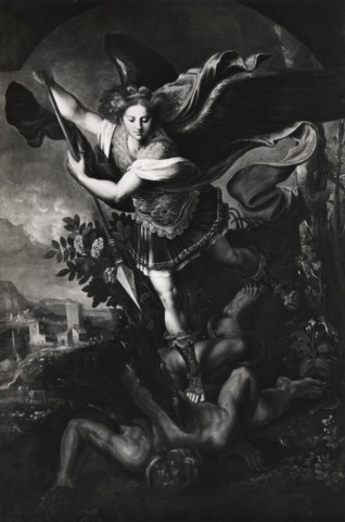 Anonimo — Anonimo - sec. XVI - San Michele Arcangelo combatte Satana — insieme